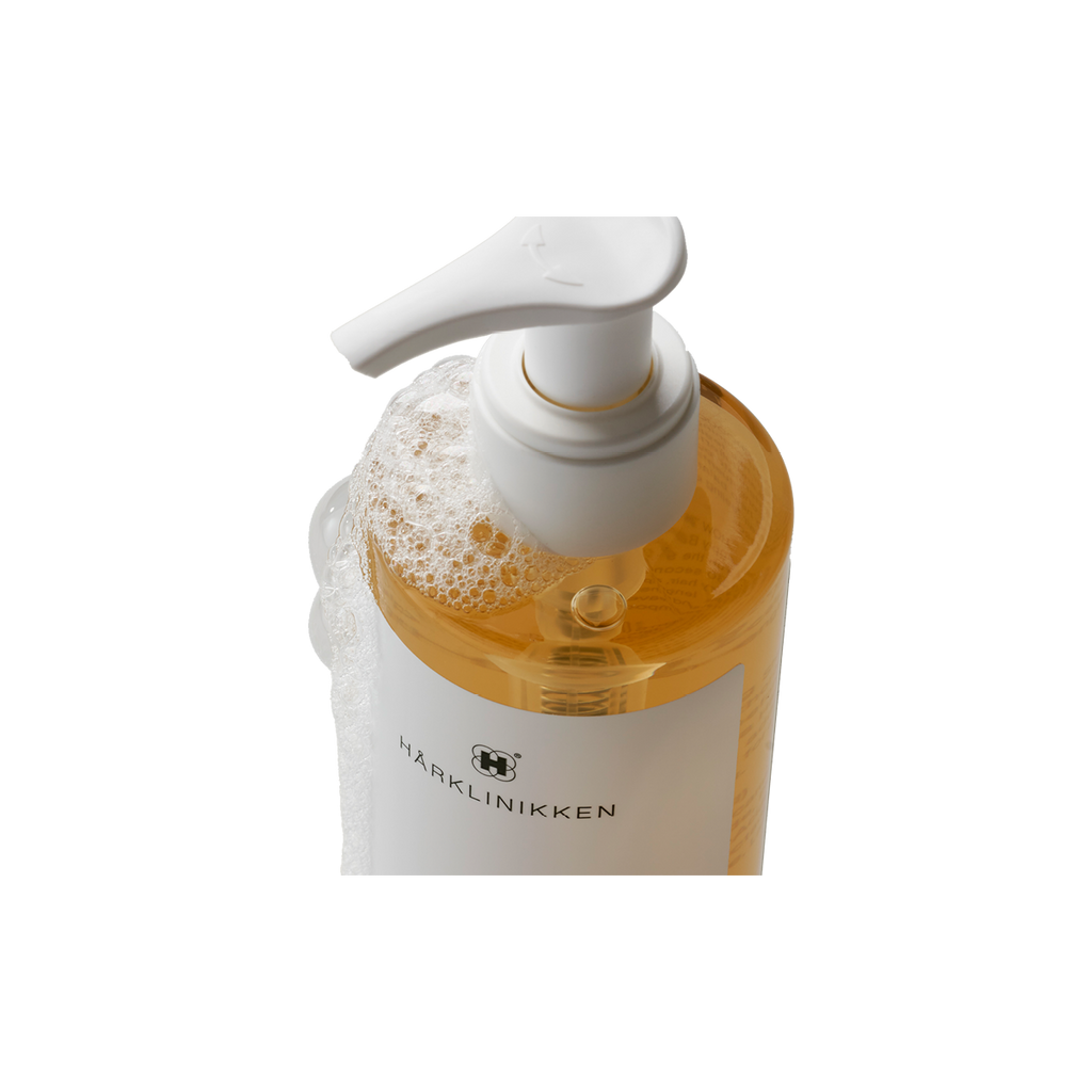 Close Up image of the Harklinikken Balancing Shampoo 290ml bottle foaming product