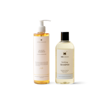 Harklinikken Cult Cleansing Set Pack Shot with Balancing Shampoo and Fortifying Shampoo Add On